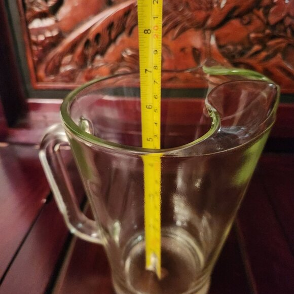 Vintage Green Glass Beer Pitcher With Handcrafted Leather Horse Design Wrap - Picture 12 of 14